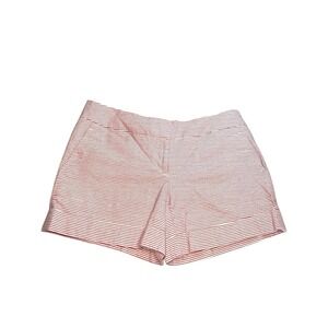 Outback‎ Red Women's Chino Shorts sz 6 Cuffed, Red & White Stripe Stretch Cotton
